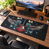 Rock and roll guitar extended mousepad on a gaming desk