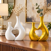 Romantic Heart Couple Resin Vase Set