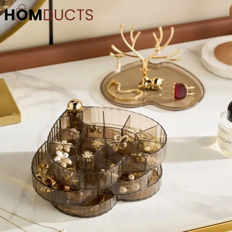 Rotatable Heart Shape Jewelery Organizer J & C