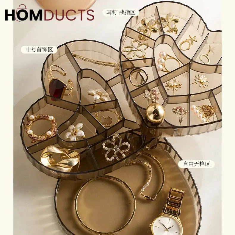 Rotatable Heart Shape Jewelery Organizer J & C