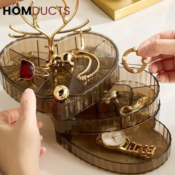 Rotatable Heart Shape Jewelery Organizer J & C