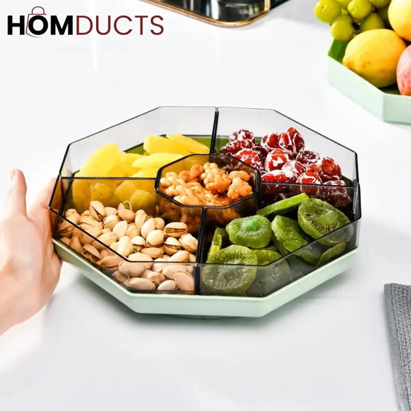 Rotatable Multi Compartments Dry Fruit Tray