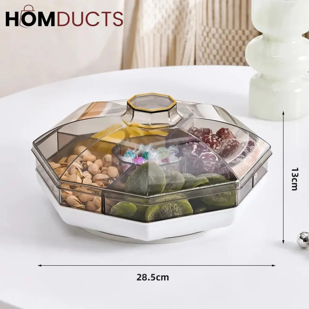 Rotatable Multi Compartments Dry Fruit Tray