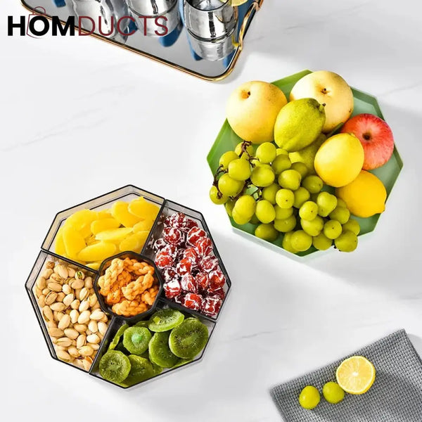 Rotatable Multi Compartments Dry Fruit Tray