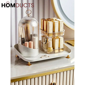 Rotating Cosmetic Brush With Lipstick Organizer J & C