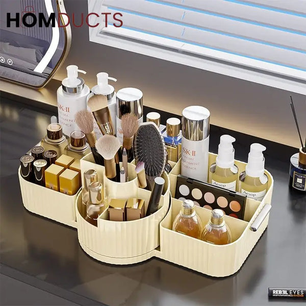 Rotating Cosmetic Organizer With Large Storage