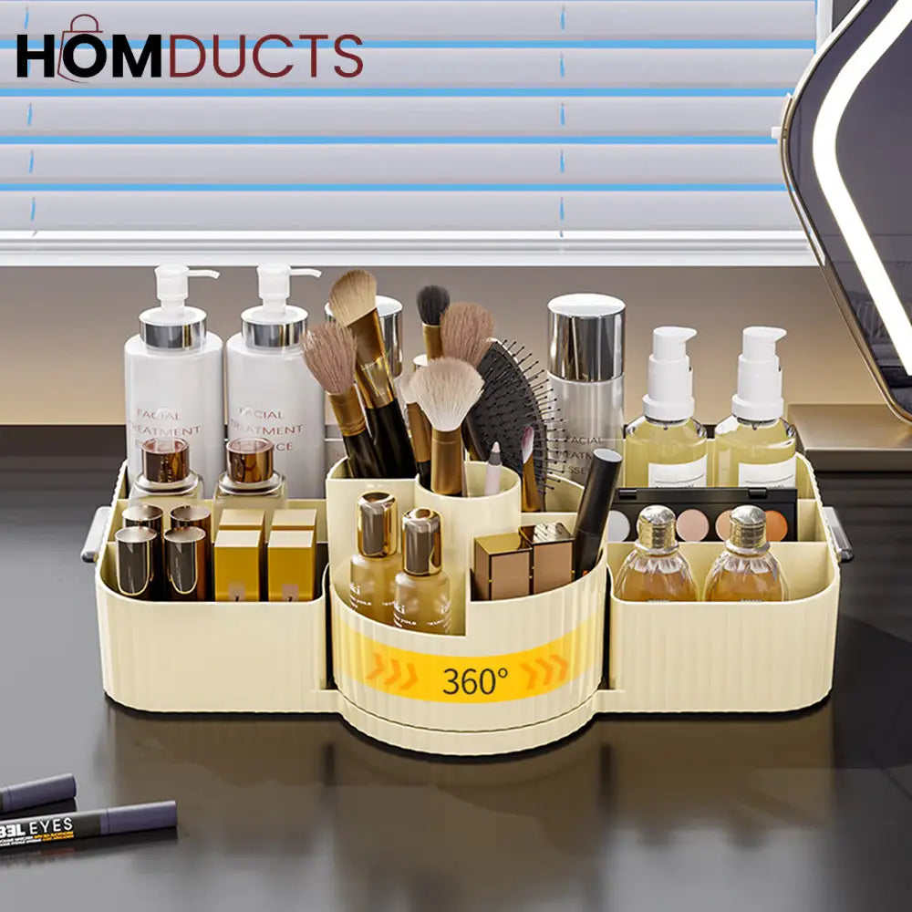 Rotating Cosmetic Organizer With Large Storage