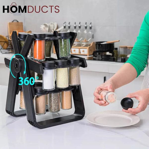 Rotating Ferris Wheel Glass Seasoning Rack