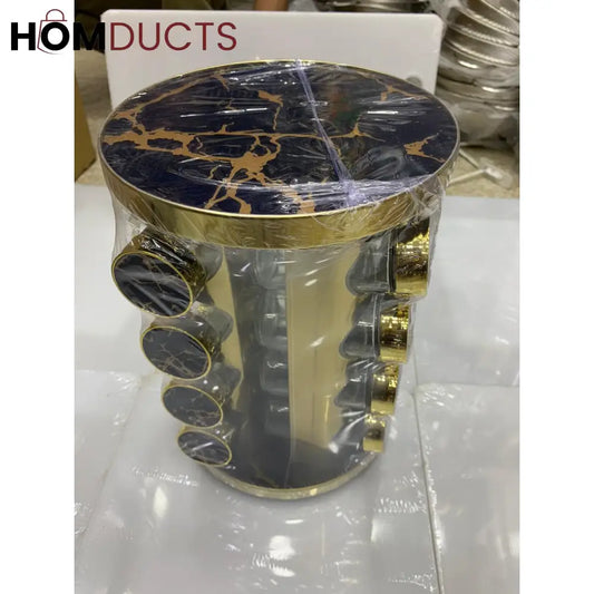 Rotating Glass Bottle Fancy Spice Set