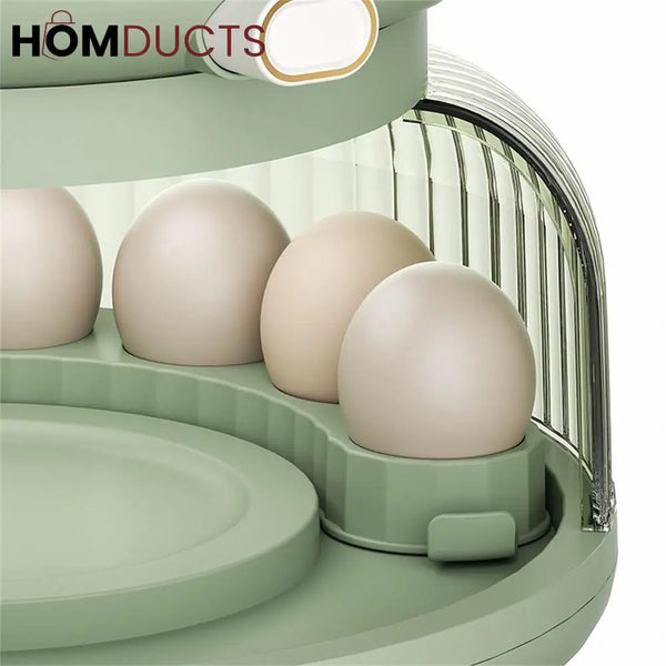 Rotating Grain Dispenser With Egg Storage Tray