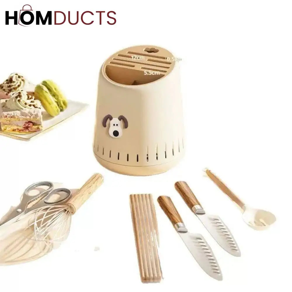 Rotating Jumbo Utensil Holder: Large Capacity Kitchen Organizer