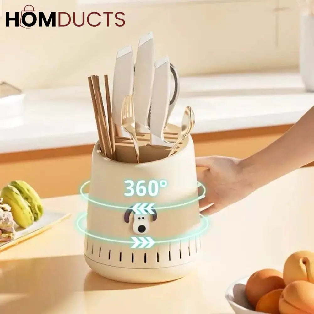 Rotating Jumbo Utensil Holder: Large Capacity Kitchen Organizer