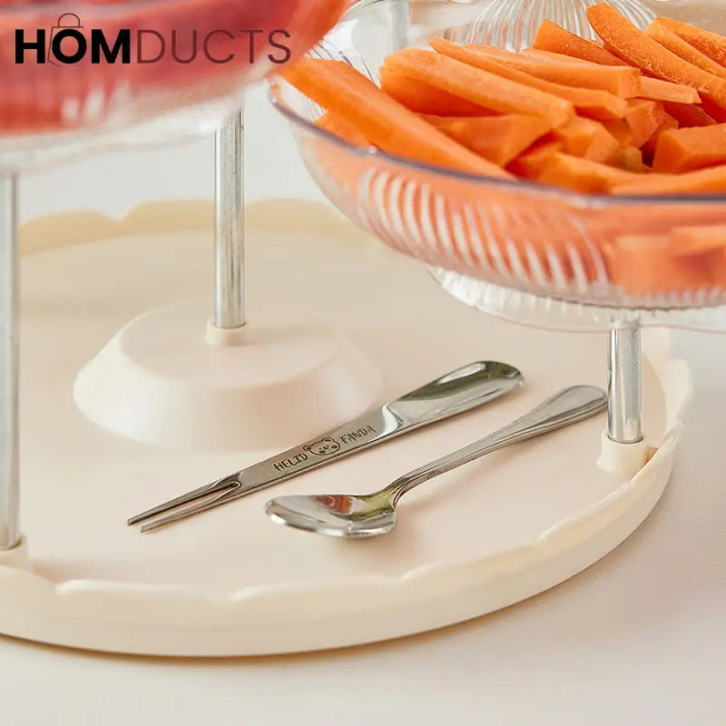 Rotating Luxury Fruit Plate - Elegant Snack & Candy Serving Tray