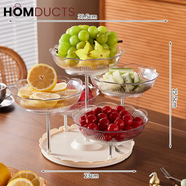 Rotating Luxury Fruit Plate - Elegant Snack & Candy Serving Tray