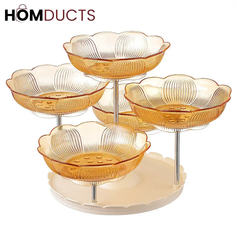 Rotating Luxury Fruit Plate - Elegant Snack & Candy Serving Tray
