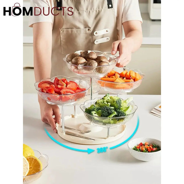 Rotating Luxury Fruit Plate - Elegant Snack & Candy Serving Tray