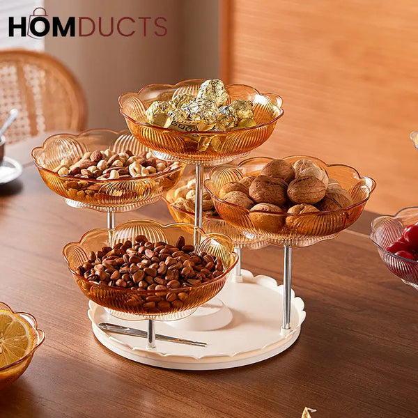 Rotating Luxury Fruit Plate - Elegant Snack & Candy Serving Tray