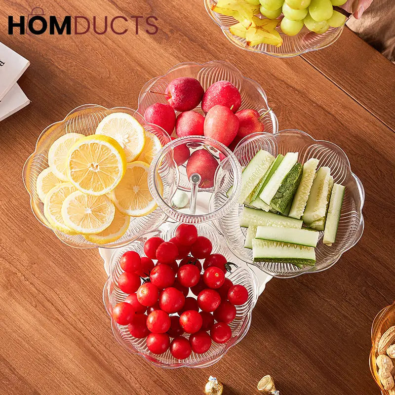 Rotating Luxury Fruit Plate - Elegant Snack & Candy Serving Tray