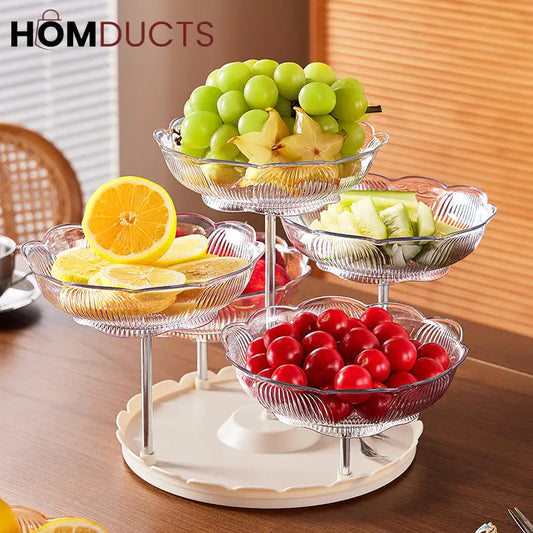 Rotating Luxury Fruit Plate - Elegant Snack & Candy Serving Tray