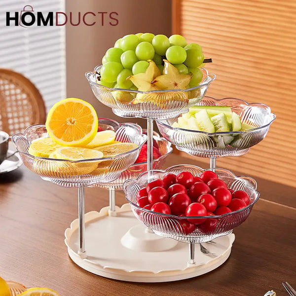 Rotating Luxury Fruit Plate - Elegant Snack & Candy Serving Tray