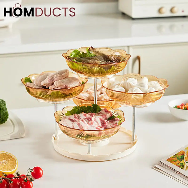 Rotating Luxury Fruit Plate - Elegant Snack & Candy Serving Tray