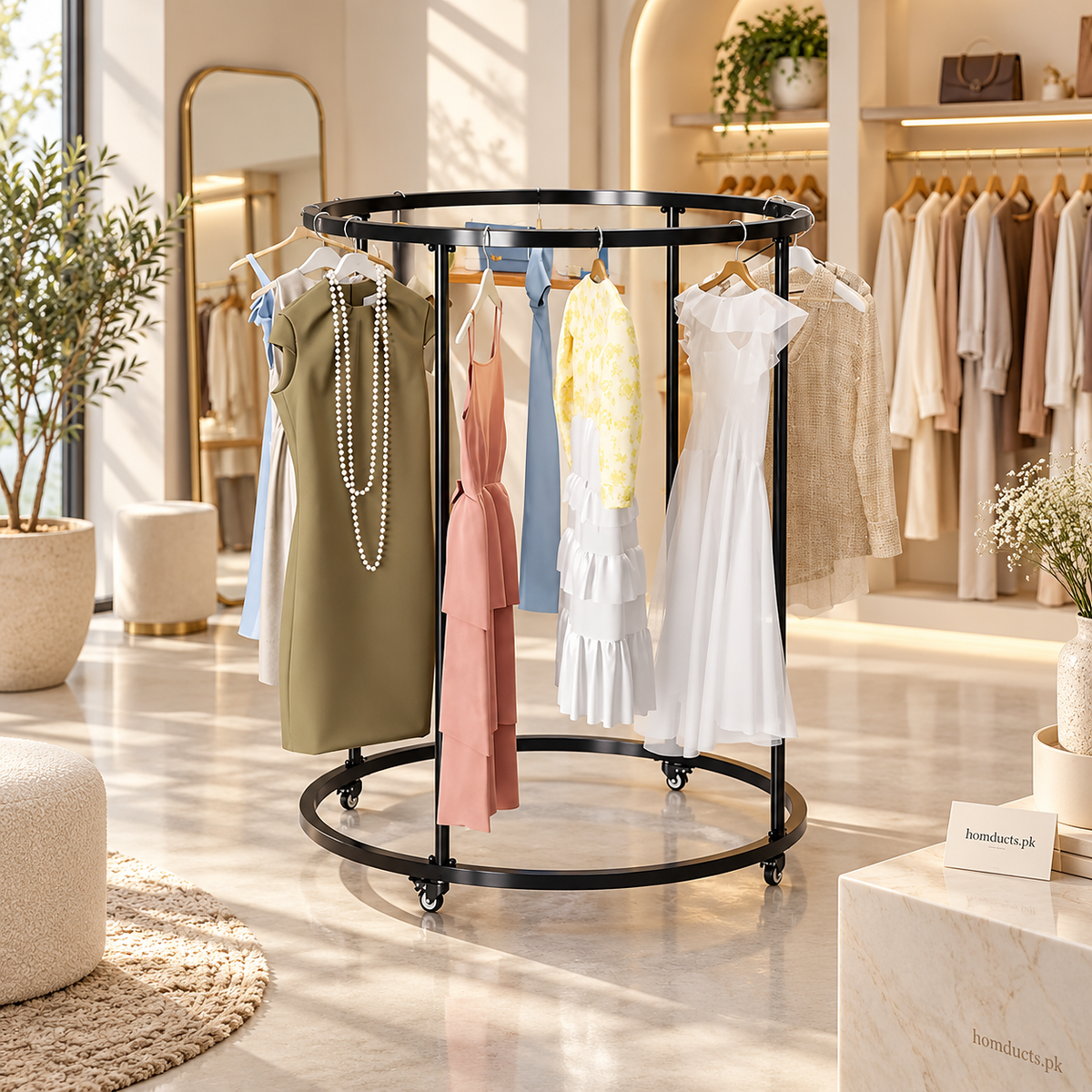 360° Rotating Round Garment Rack | Homducts.pk