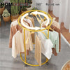 Rotating Round Garment Rack with Wheels - Freestanding Metal Clothing Organizer for Home & Retail