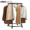 Rotating Round Garment Rack with Wheels - Freestanding Metal Clothing Organizer for Home & Retail