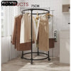 Rotating Round Garment Rack with Wheels - Freestanding Metal Clothing Organizer for Home & Retail