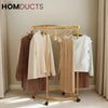 Rotating Round Garment Rack with Wheels - Freestanding Metal Clothing Organizer for Home & Retail