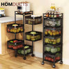 Rotating Square Kitchen Storage Trolly