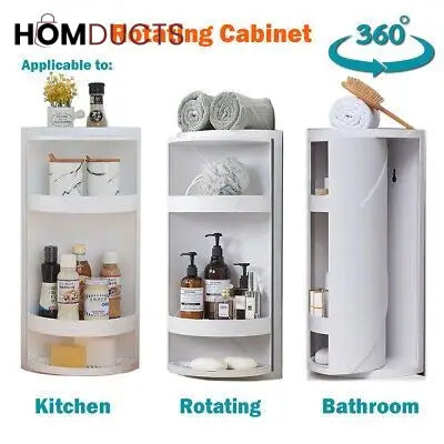 Rotating Wall Mounted Storage Cabinet - Space Saving Organizer