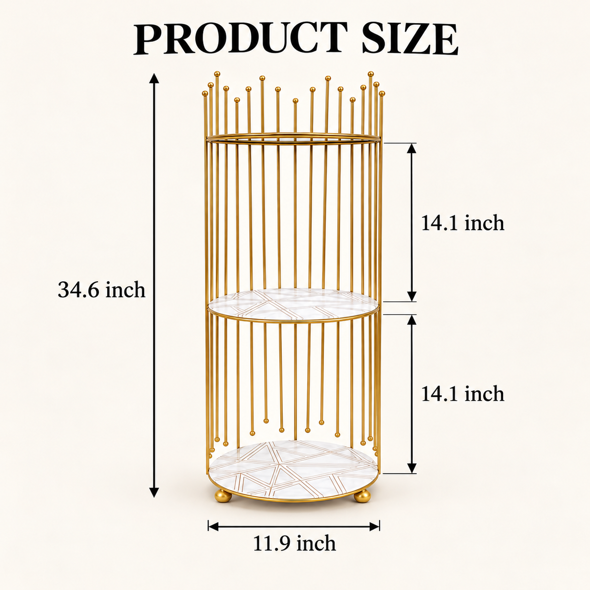 Round accent display stand size guide