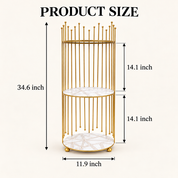 Round accent display stand size guide
