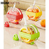 Round Beverage Dispenser & Ice Cube Maker Set – Cool Summer Portable Juice Jug with Handle Straw & Manual Ice Press Lid