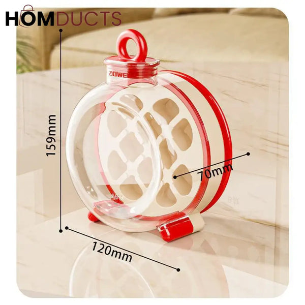 Round Beverage Dispenser & Ice Cube Maker Set – Cool Summer Portable Juice Jug with Handle Straw & Manual Ice Press Lid