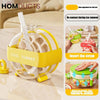 Round Beverage Dispenser & Ice Cube Maker Set – Cool Summer Portable Juice Jug with Handle Straw & Manual Ice Press Lid