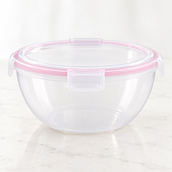 Round airtight food storage bowl with locking lid 2.5 litre