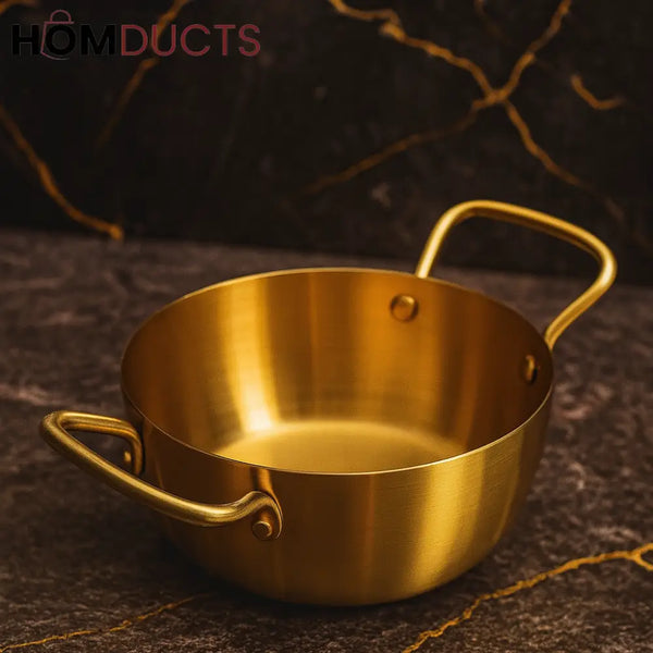 Royal Brass Ramen Bowl – 22cm Elegant Dining Kadai