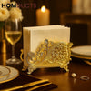 Royal Gold Crystal Napkin Holder – Ornate Table Decor