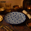 Royal Indigo Floral Flat Plate – Handcrafted Heritage Design