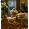 RoyalTier™ 3-Layer Glass Snack Jar Set with Gold Crown Lids