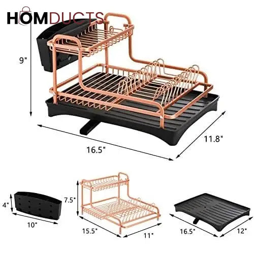 Rust Proof Luxury Dish Drying Rack (Premium Quality)