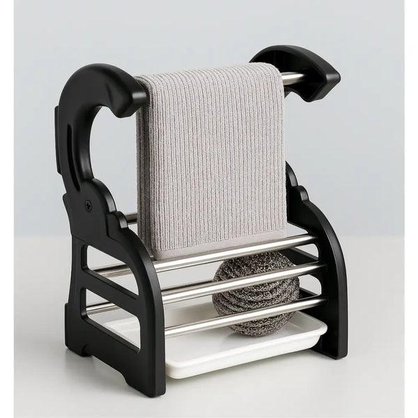 Rust-Proof Stainless Steel Sponge Holder for Kitchen Sink - Durable & Hygienic Storage