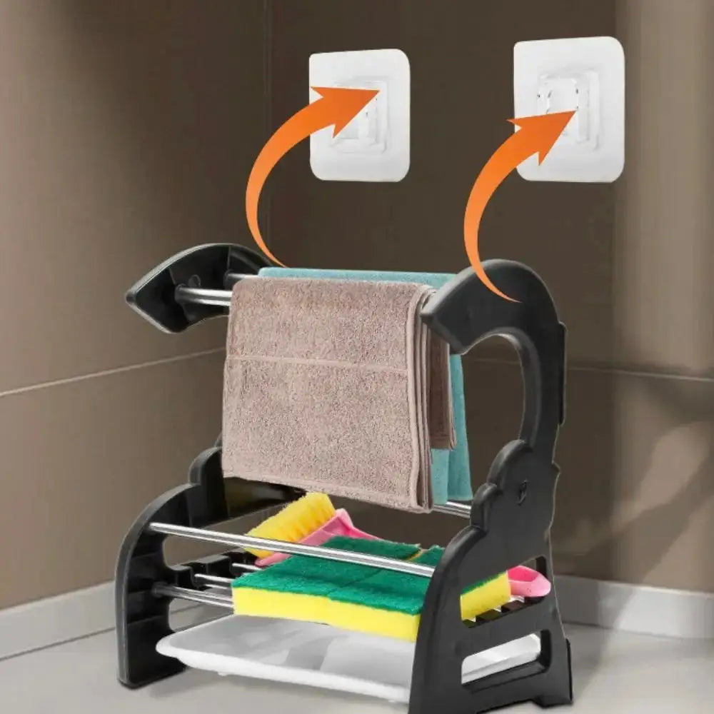 Rust-Proof Stainless Steel Sponge Holder for Kitchen Sink - Durable & Hygienic Storage