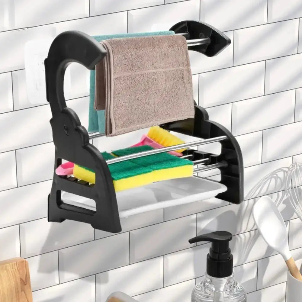 Rust-Proof Stainless Steel Sponge Holder for Kitchen Sink - Durable & Hygienic Storage