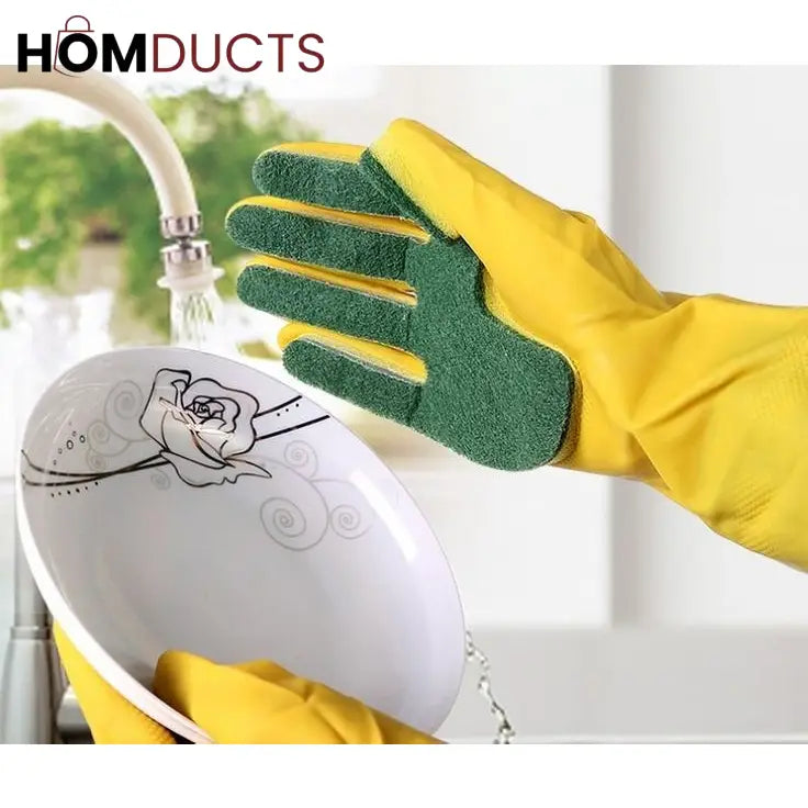 Scrub Dishwashing Gloves