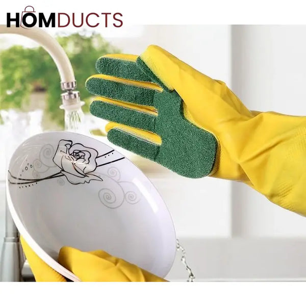 Scrub Dishwashing Gloves
