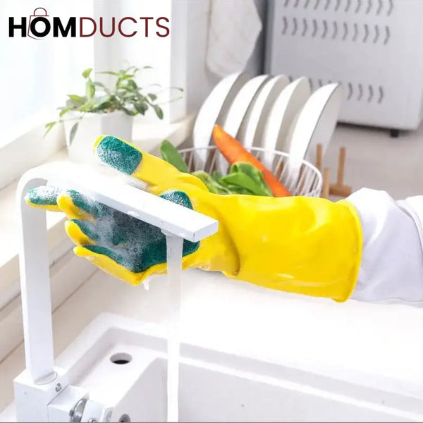 Scrub Dishwashing Gloves