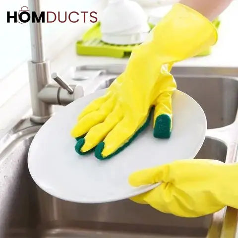 Scrub Dishwashing Gloves